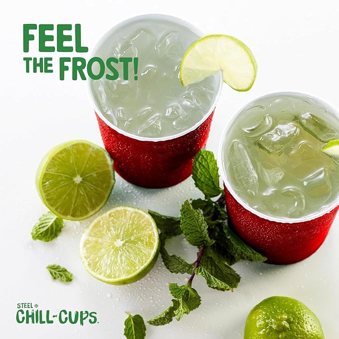 16 oz. Party Cups, Perfect for Cold Drinks, Sturdy & Durable, Disposable and 100% Recyclable, Made in USA, Red, 180 Count