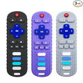 3Pcs Silicone Teething Toys, Remote Control Shape Teethers for Babies Remote Teething Toys, Silicone TV Remote Teether BPA Free/Dishwasher/Refrigerator Safe