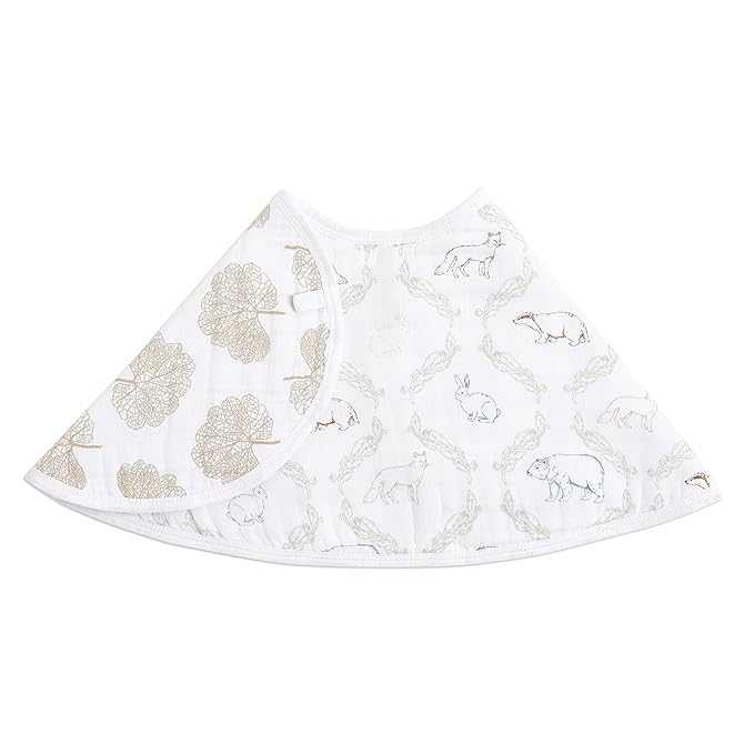 aden + anais Essentials Burpy Bib, 100% Cotton Muslin, Soft Absorbent 4 Layers, Multi-Use Burp Cloth and Bib, 22.5" X 11", Single, Harmony