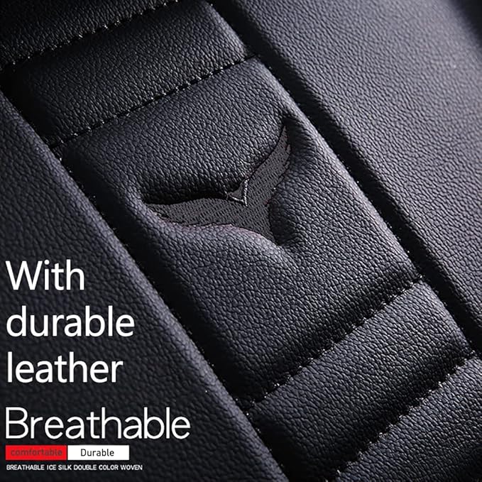 Full Set of Universal Fit Automotive Seat Covers fit for Suzuki 1999-2025 95% Models, PU Leather Automobile Interior Sets with Headrest & Back Pillow Black & Black Line