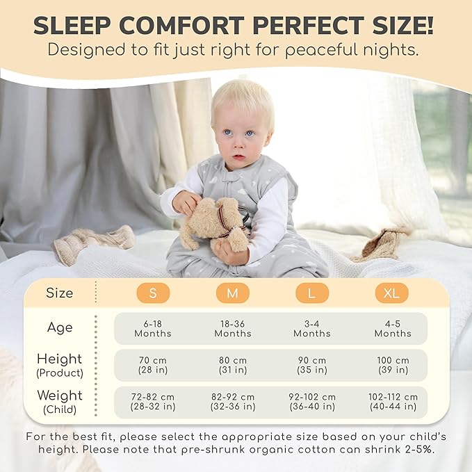 Mama Cheetah Toddler Sleep Sack with Feet in 1.0 TOG Organic Cotton for Boys and Girls, Baby Sleep Bag with Legs and 2-Way Zipper, Early Walker Medium, 2-Pack
