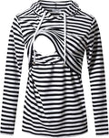 GINKANA Women's Nursing Hoodie Sweatshirt Long Sleeves Breastfeeding Maternity Tops Casual Clothes
