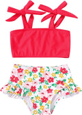 YOUNGER TREE Toddler Girls Two Pieces Swimsuit Color Block Stripe Swimwear Summer Beach Bathing Suit 18M-5T