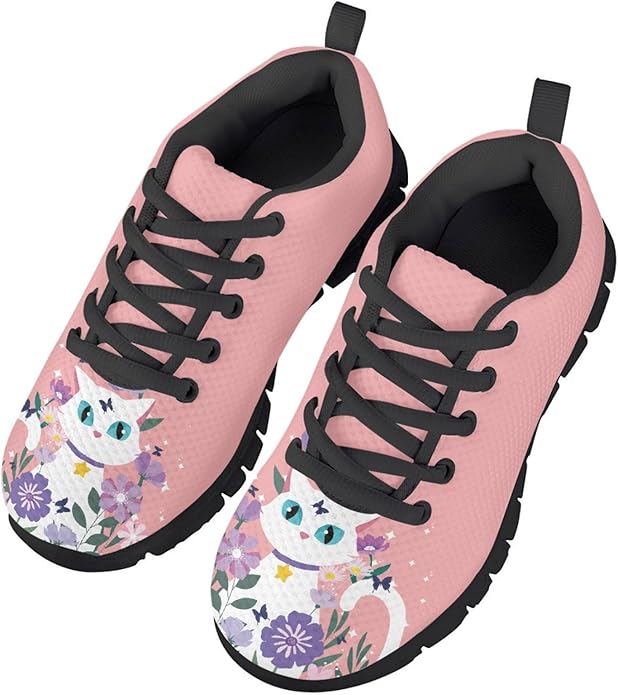 MARSVOVO First Shoes for Walking Boy Girl Athletic Lightweight Flexible Lace-up Breathable Running Shoes Casual Classic Comfortable Non Slip Play Sport Learning to Walk Toddler Girl Sneakers