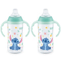 NUK Learner Cup, 10 Oz, Pack of 2, Disney's Stitch – Soft Spout, Easy-Grip Handles, BPA Free, Spill Proof Transition Sippy Cup