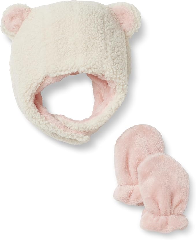 Amazon Essentials x Sofia Grainge Unisex Babies' Hat and Mittens Set