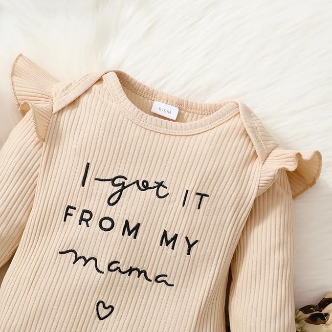 Newborn Baby Girl Clothes, Infant Girl Outfits Long Sleeve Ruffle Romper + Floral Pants + Headband Set