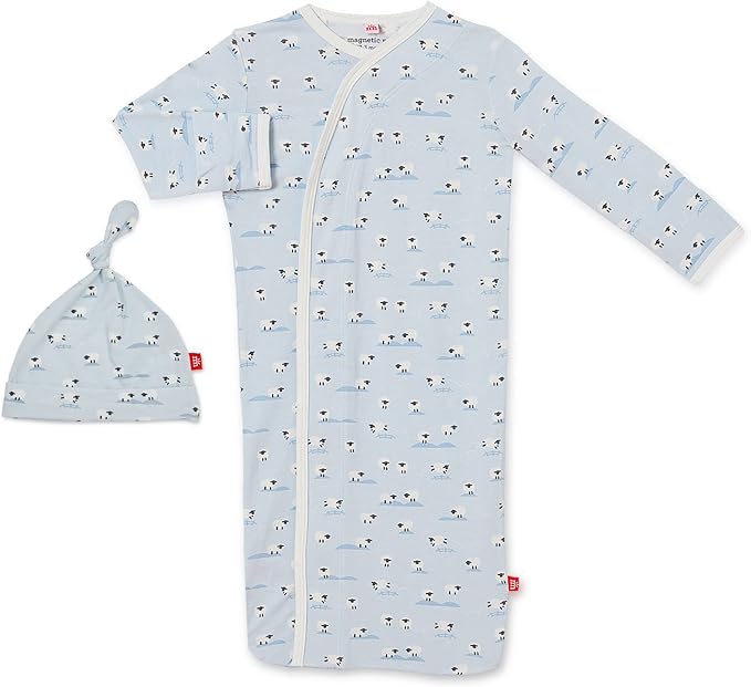 Magnetic Me Modal Newborn Sleeper Gown & Hat Set | Silky Soft Modal Fabric Sleep Sack