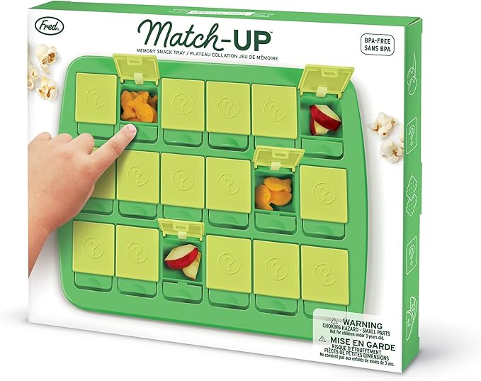 Genuine Fred MATCH UP Memory Snack Tray, Fun Interactive Snack Game for Kids, Travel Friendly Food Tray, Perfect Snacktivity for Picky Eaters