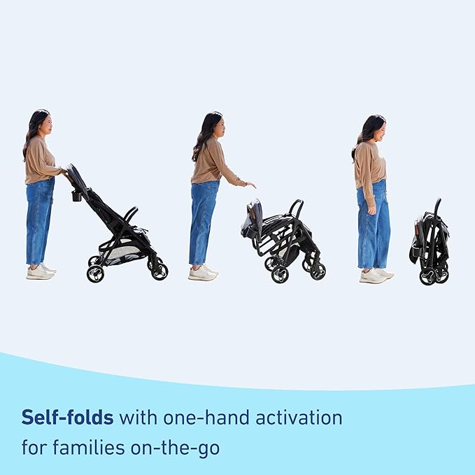 Graco Ready2Jet Compact Stroller – Overhead Friendly Compact Travel Stroller with Automatic Fold, Kingston