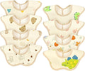 EllieHouse Baby Bibs for Girls Boys 8 Pack Muslin Drool Teeth Drooling Teething Bibs Muslin Cotton for Toddler Infant