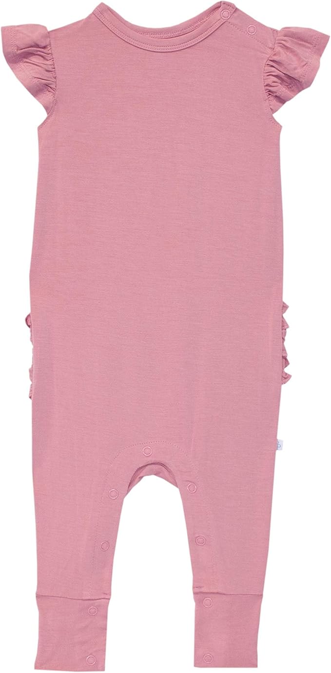 Posh Peanut Baby Girl Pajamas – Ruffled Cap Sleeve Romper PJs – Soft Viscose from Bamboo One-Piece for Babies & Toddlers