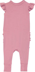 Posh Peanut Baby Girl Pajamas – Ruffled Cap Sleeve Romper PJs – Soft Viscose from Bamboo One-Piece for Babies & Toddlers