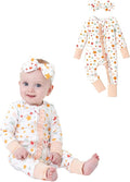 PATPAT Baby Girl Boy Clothes Newborn Infant Footie – Soft Viscose from Bamboo– 2-Way Zipper, Fold-Over Mitten, Ruffle Trim