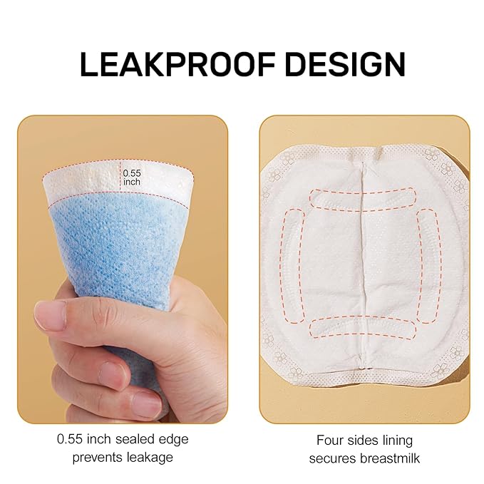 NCVI Nursing Pads Disposable, Super Absorbent and Keep Dry, 120 Count Breast Pads for Leaking Milk, Soft &Thin Nipple Pads for Nursing Moms, Breastfeeding Essentials