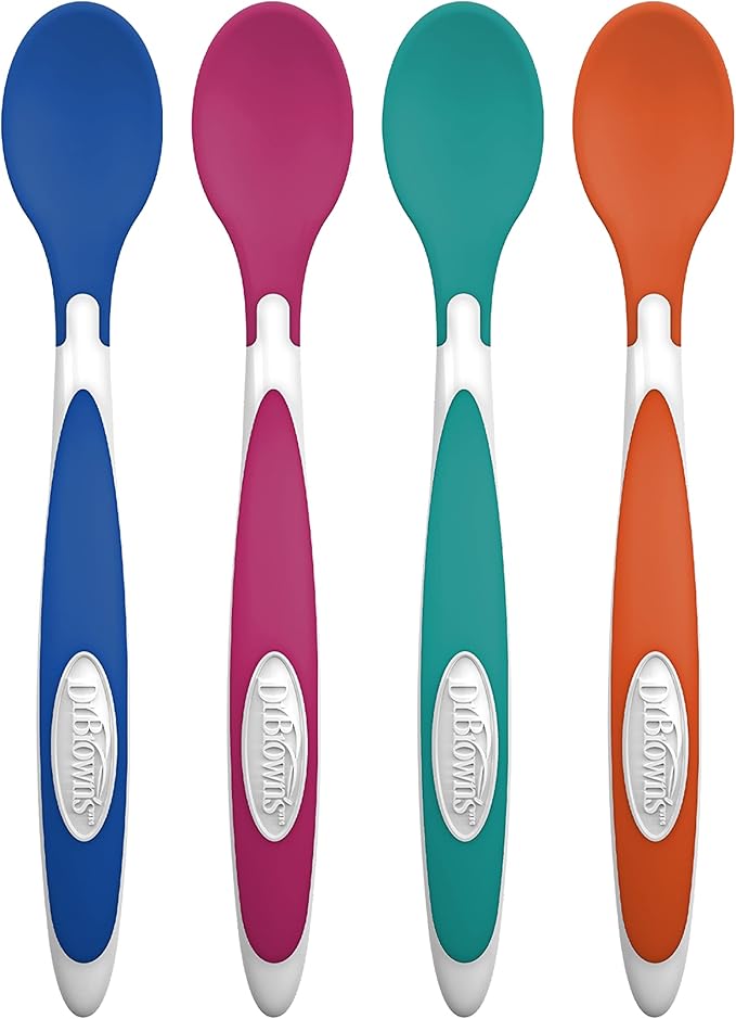 Dr. Brown's TempCheck Temperature Color-Changing Spoons for Babies and Toddlers, BPA Free, 4 Count (Pack of 1)