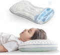 Reidio Toddler Pillows Double Sided Cooling Fabric & Breathable Mesh Kids Pillow Dual Heights Toddler Ergonomic Design Advanced Hose Filler Machine Washable (Blue Green, H2)