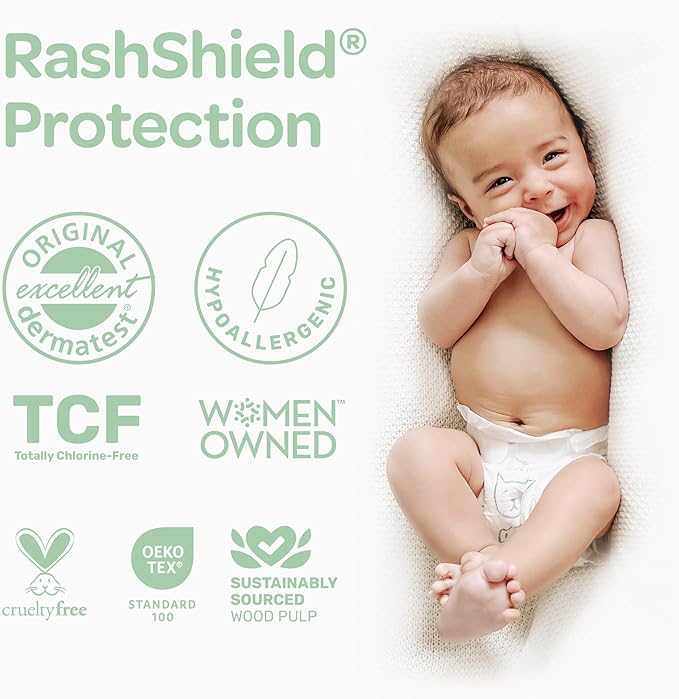 Parasol Clear+Dry Disposable Diapers and Clear+Pure Wipes Kit, RashShield Protection, Size 2 (10-18 lbs), Diaper Bundle of 216 Diapers & 240 Wipes