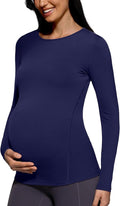 POSHDIVAH Women's Maternity Long Sleeve T Shirts Scoop Neck Pregnancy Tee Top Mama Clothes