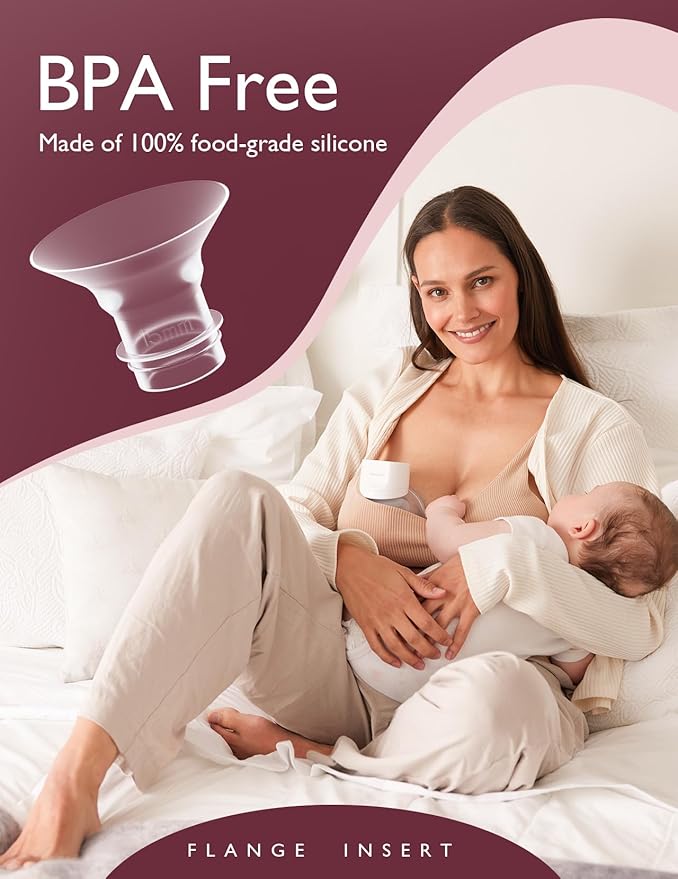 Momcozy Flange Insert 15/17/19/21mm Compatible with 24mm Flange/Shield of Most Pumps, Insert for Breast Pump Replacement Accessories, 4PCS