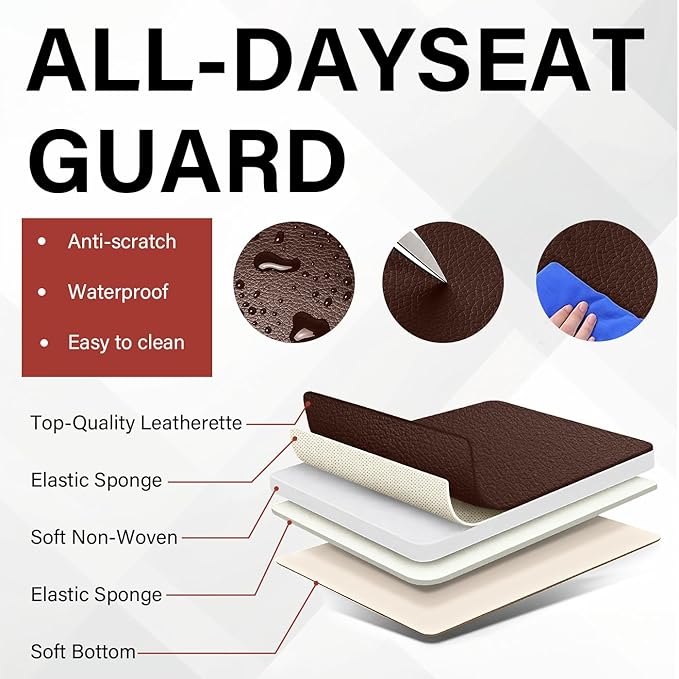 Leather Car Seat Covers Fit for LR Range Rover Evoque 2019-2025, 5 Seater Waterproof and Wear-Resistant Seat Cover Interior Accessories(Full Set with Pillow,Coffee)