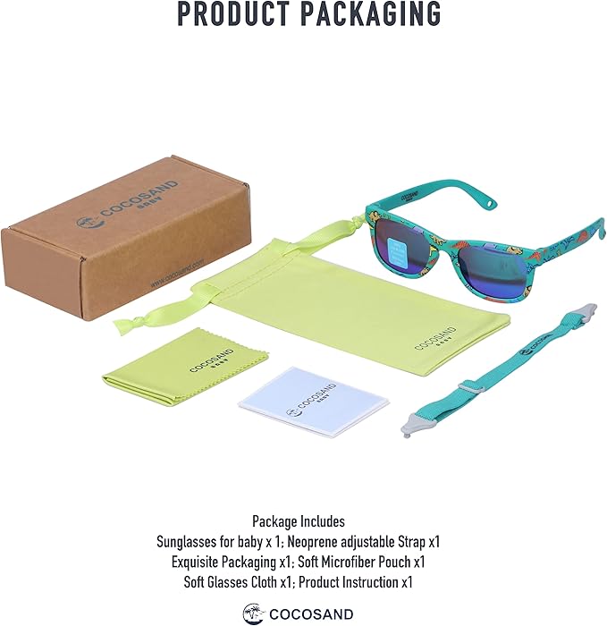COCOSAND Flexible Baby Sunglasses with Strap Polarized UV Protection for Toddler Infant Newborn Boy Girl Age 0-24 Months