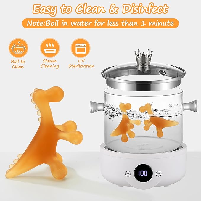 Amber Oil Baby Teething Toys for Babies 0-6 Months,Silicone Baby teethers for Babies 3 Months+,Freezer BPA Free Soft and Textured Chew Infant Toys Easter Gifts for Boys and Girls-Dinosaur