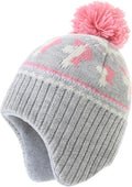 Moon Kitty Baby Girls Earflaps Knit Hats Infant Baby Beanies6-12Months