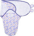 LollyBanks Baby Swaddles 100% Organic Cotton, 3-6 Months Baby Girl Swaddles with Easy Change Zipper, Swaddle Sack for Newborn Girls (Daisy Print)