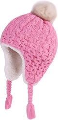 LANGZHEN Toddler Kids Infant Winter Hat,Earflap Knit Warm Cap Fleece Lined Beanie for Baby Boys Girls