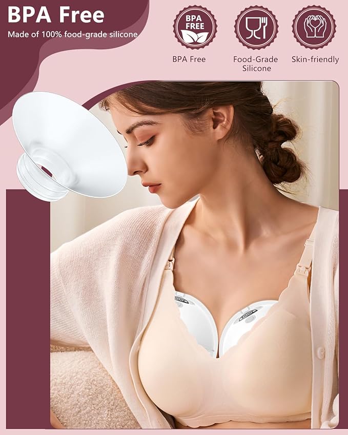 4PC Flange Insert 20mm Compatible with Momcozy M5/M6/M9/S12 Pro/V1 Pro/V1 Pro Breast Pump, Fit for Eufy/Elvie/Medela/Spectra/Lansinoh/NCVI/Lansinoh/TSRETE with 24mm Flange/Shield Breast Pump