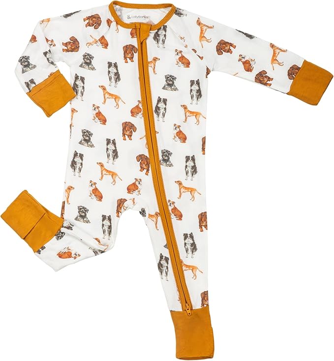 LollyBanks Baby Pajamas, 2-Way Zipper Romper, 95% Viscose Made from Bamboo and 5% Spandex, Baby Sleepers