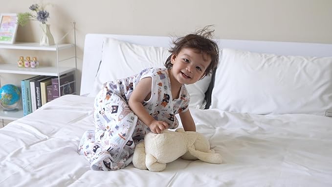 TADO MUSLIN Toddler Sleep Sack 1-2T, 0.5 TOG Lightweight Wearable Blanket, 100% Organic Cotton Muslin, Sleeveless, 2-Way YKK Zipper, OEKO-TEX Certified, 12-24 Months Sleeping Bag
