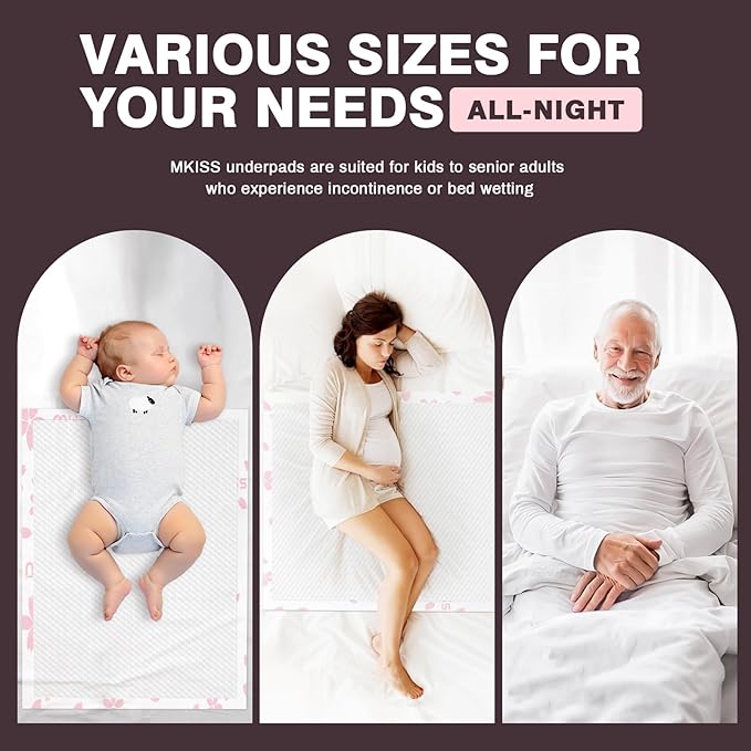 MKISS Heavy Duty Incontinence Underpads, 36" x 36", 40 Count-Ultra Absorbent Disposable Bed Pads, Tear-Resistant Chucks Pads for Adults, Kids, Elderly and Home Care