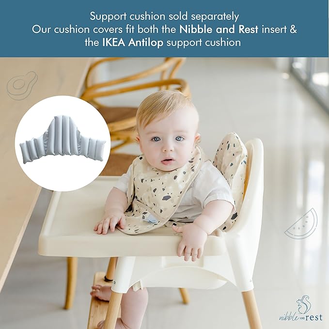 Nibble and Rest IKEA Highchair Cushion Cover for Inflatable Cushion, Compatible for IKEA Antilop Highchair Accessories, Stain-Proof&Wipeable Cover(Cushion NOT Included) (Pastelchecks)