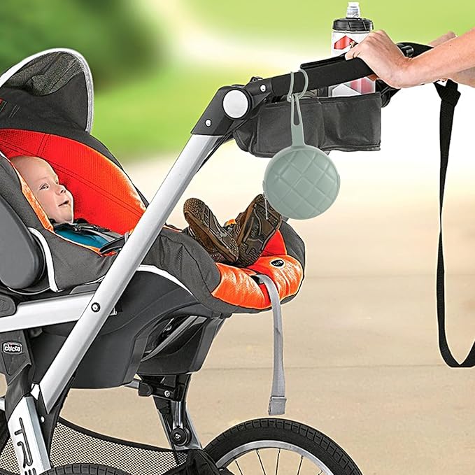 Pacifier Holder Case, Soft Silicone Portable Pacifier Clip and Accessory Pouch for Newborn Baby, BPA Free (Sage + Ether)