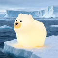 Squishy Polar Bear Night Light with RGB Mode Cute Polar Bear Light 3 Brightness Adjustable Nursery Breastfeeding Nightlight Rechargeable Silicone Touch Bedside Animal Lamp for Bedroom Dorm Decor