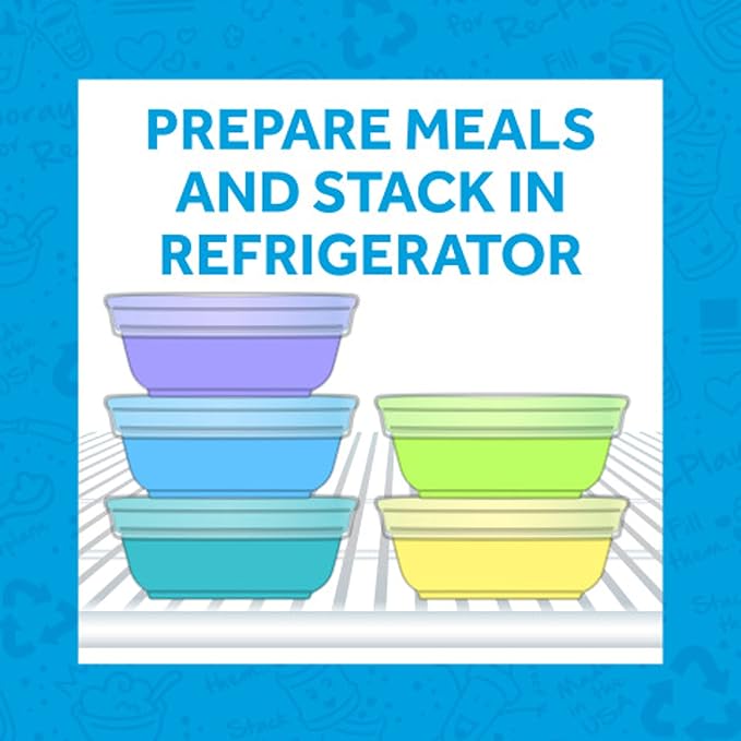 Re-Play 12 oz. Toddler Bowls Set of 4 with Lids - Kids Deep-Walled, Durable & Reusable Snack and Meal Bowls, Dishwasher & Microwave Safe, BPA-Free, Made in USA from Recycled Plastic, True Blue