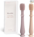 Moonkie Baby Tongue Cleaner, Toddler Toothbrush, Baby Oral Cleaner Newborn Kit for 3 Months+, 2 Pcs (Blush/Pale Mauve)