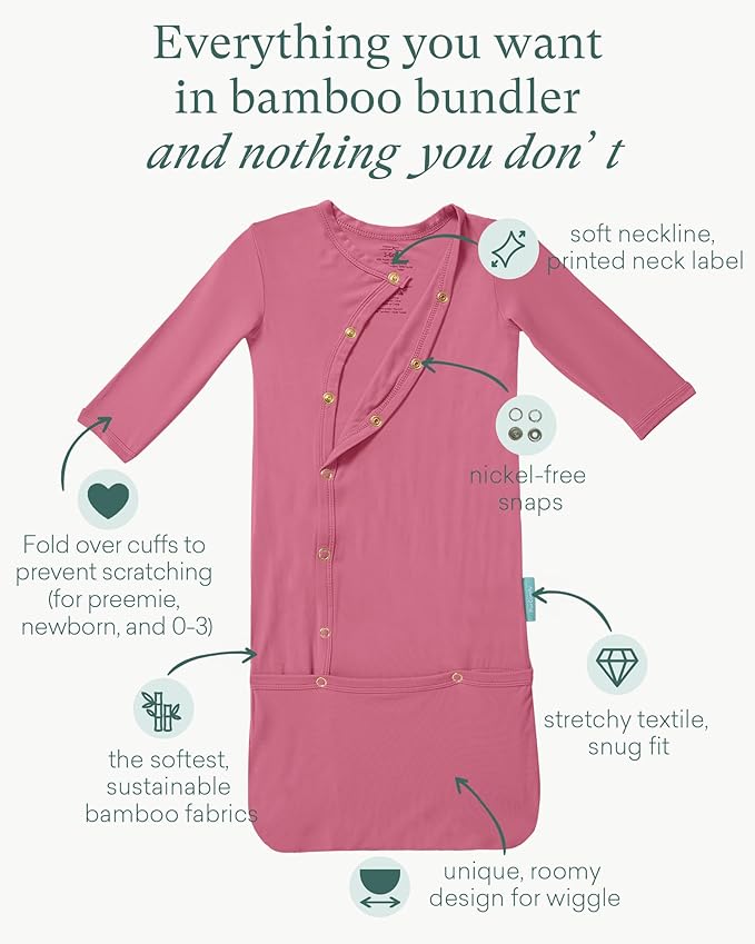 PurComfy Supersoft Baby Sleeper Gowns, Premium Bamboo Viscose Infant Nightgown Sleepers Preemie Newborn Snap Bundler