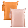 Tiny Twinkle Wet Dry Bag – 2 Pack Reusable Waterproof & Mess Proof Wet Bags for Swimsuits & Travel, Baby Towels & Beach Essentials,a Diaper Bag Must-Have(Taupe, Dandelion)