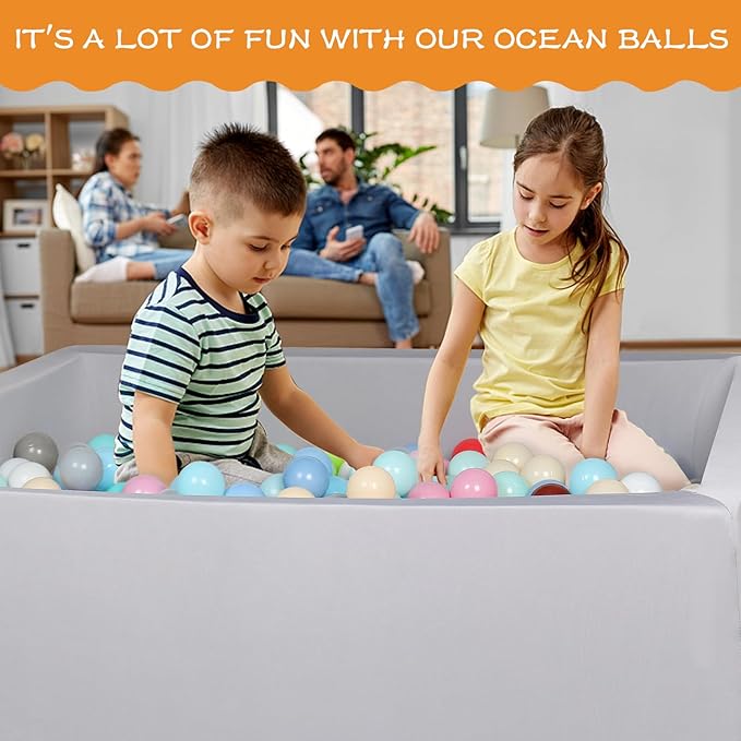 Foam Ball Pit - 42"x 30"x 13.8" Ball Pits for Toddlers, Soft Rectangle Kiddie Baby Playpen Ball Pool for Kids, Ideal Gift for Babies Indoor and Outdoor Game, Balls not Included