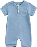 Kuriozud Newborn Infant Unisex Baby Boy Girl Clothes Button Romper Jumpsuit Basic One Piece Outfits