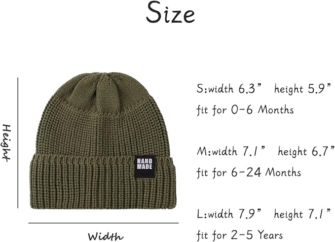 JANGANNSA Simple Knitted Baby Beanie Hip-Hop Boys Winter Hat Toddler Kids Bonnet for Girls 0-5Y