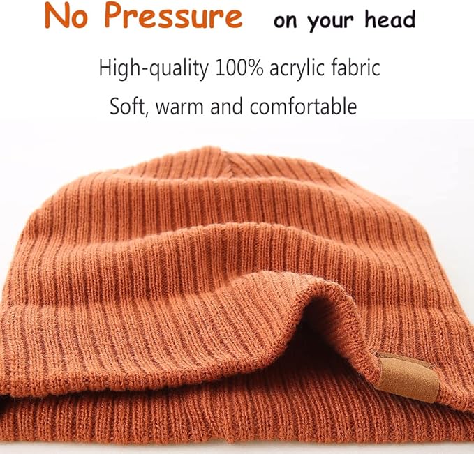 Moon Kitty 2PCS Baby Beanie Soft Toddler Beanie Warm Knitted Infant Winter Hats for Baby Boys