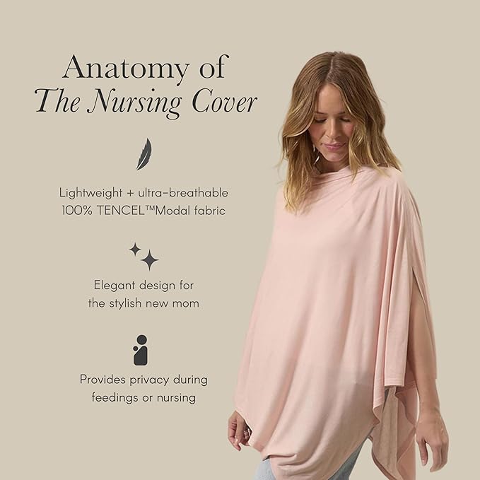 Solly Baby Nursing Cover, Ultra-Breathable, Lightweight Breastfeeding Cover-Up, Buttery-Soft Fabric, Universal Fit, Postpartum Essentials, Newborn Must Haves, Coastal