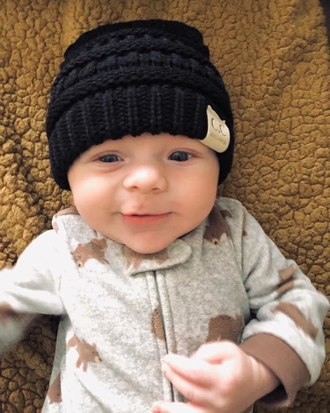 Funky Junque Baby Winter Hat – Cute Newborn Hats, Cozy Warm Infant Beanie, Soft Knit Stocking Stuffer for Babies 0–12 Months
