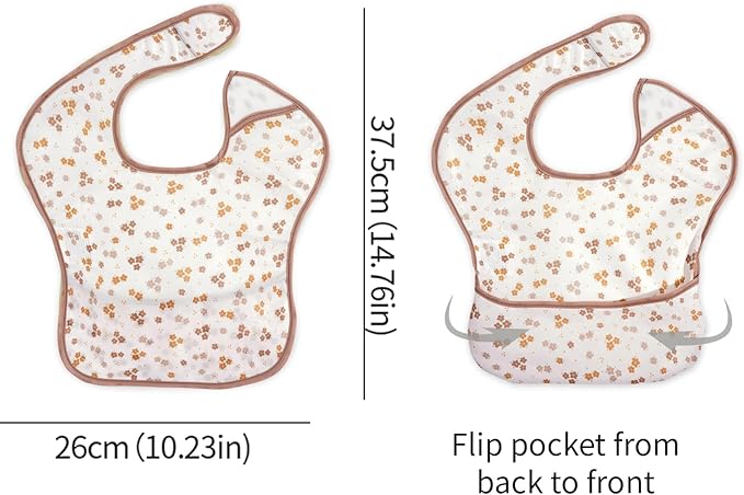 3-Pack Waterproof Baby Bibs for Eating - Lightweight Feeding Bibs, Mess Proof, Baby Essential Must Have for Eating