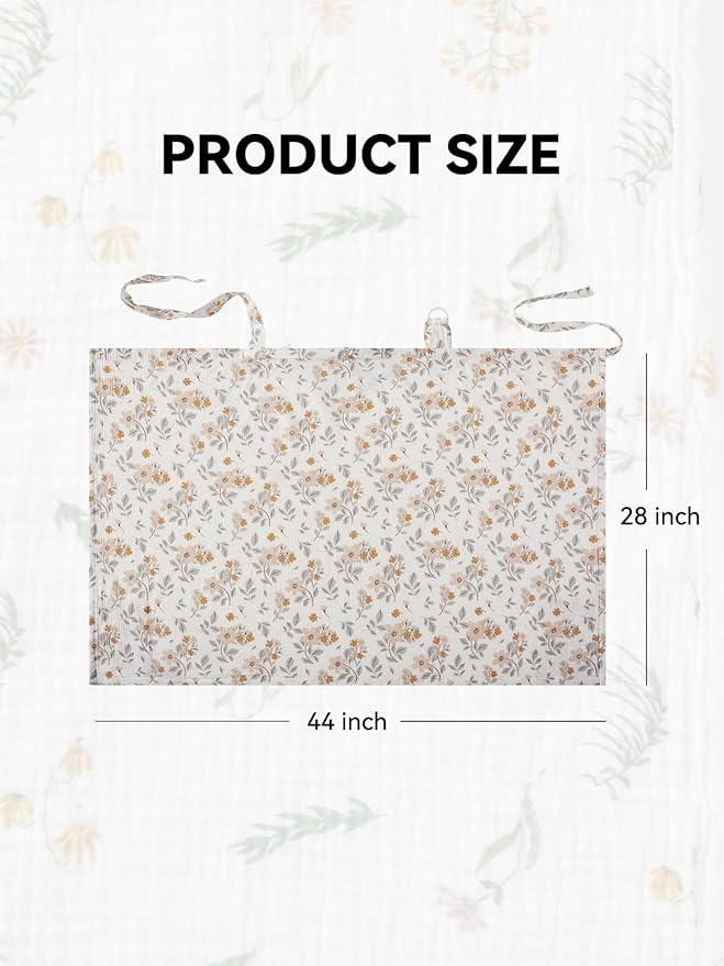 TILLYOU Muslin Nursing Cover for Baby Breastfeeding, 100% Cotton Breathable with Arch Neckline for Women, Yellow Flower