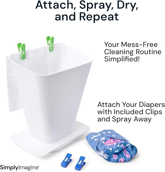 Cloth Diaper Sprayer Splatter Shield - White, Plastic, 1 Count - Splash-Proof Diaper Sprayer Shield - Essential Baby Registry Must-Haves - Portable Nursery Bucket for Baby Essentials